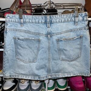 Light Blue Denim Mini Skirt